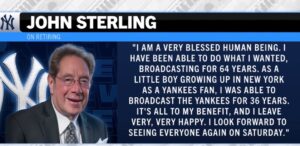 John Sterling: Radio icon Of Yankees Declares Retirement